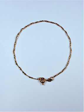 14K Solid Yellow Gold Twisted Serpentine Link Chain Fine Bracelet 7.25"